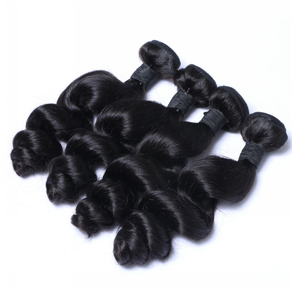 Double drwan natural Malaysian loose wave double wefted hair extensions YJ208